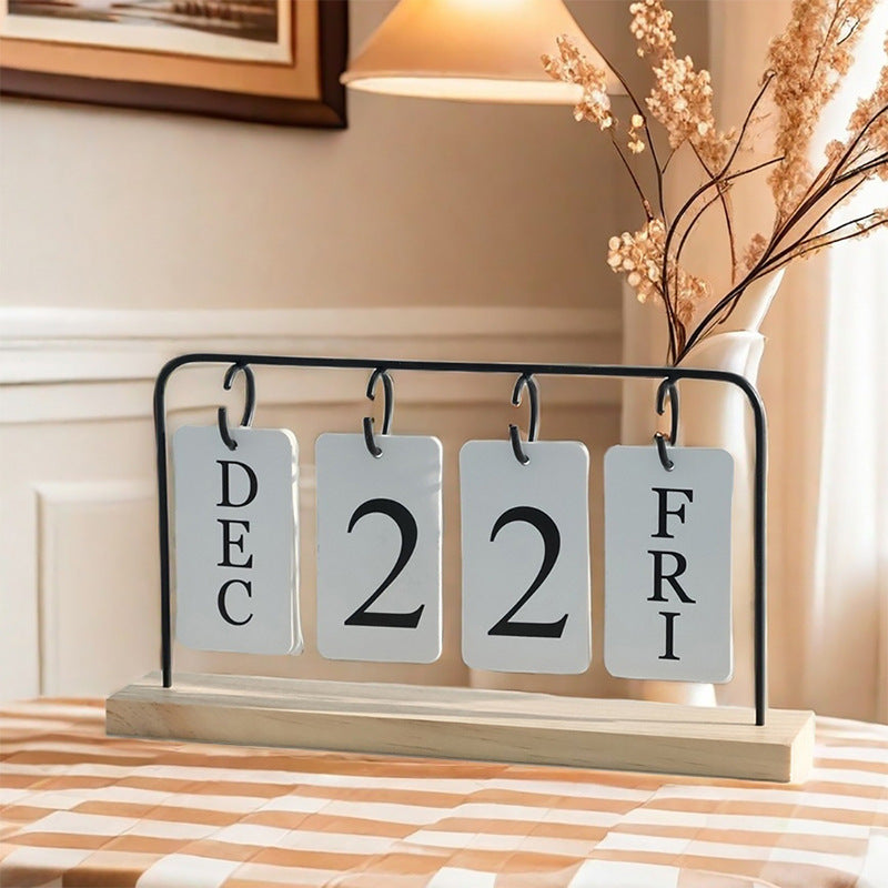 2025 Creative Flip Hanging Wooden Desk Calendar