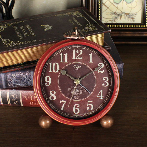 Retro Electronic Alarm Clock - Red