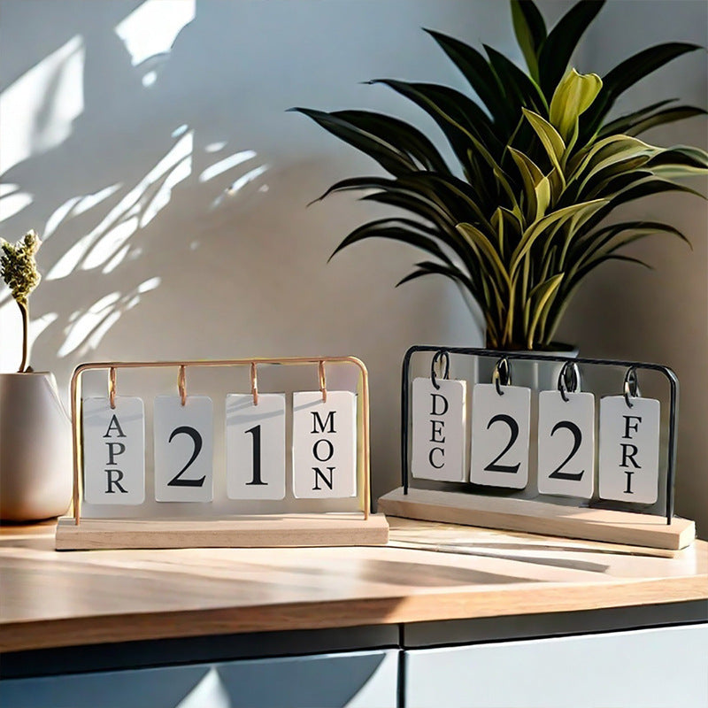 2025 Creative Flip Hanging Wooden Desk Calendar