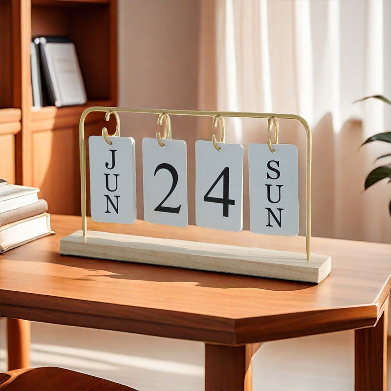 2025 Creative Flip Hanging Wooden Desk Calendar