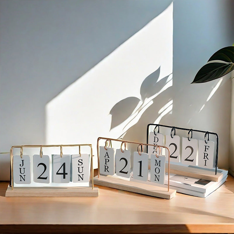 2025 Creative Flip Hanging Wooden Desk Calendar